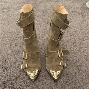 ZADIG & VOLTAIRE Suede Buckle Boots
